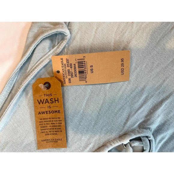 NWT American Eagle Outfitter Women Soft & Sexy Lace Up Tank Top V Neck Gray S - Picture 5 of 8